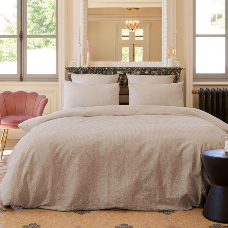 Parure de lit coton poppy effet gaufré Seersucker Taie 65x65 cm 240x220 cm