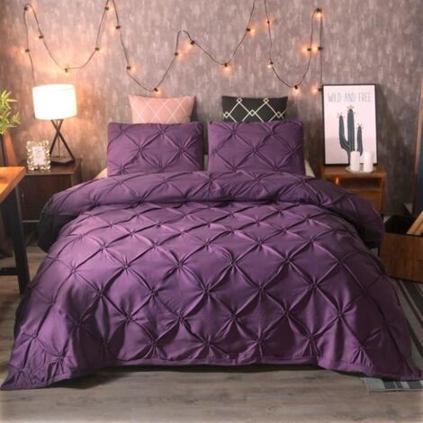 Parure de lit - 100% Polyester - Violet - 220x240cm