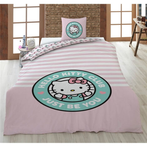 Parure de lit 140x200 cm Hello Kitty Rose