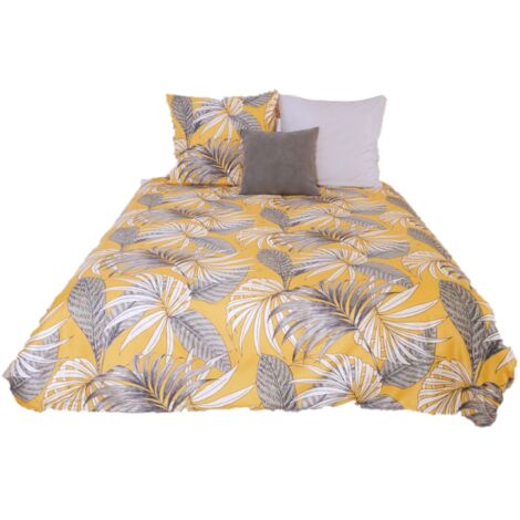 Parure de lit 2 places en microfibre motif tropical ADELANTO