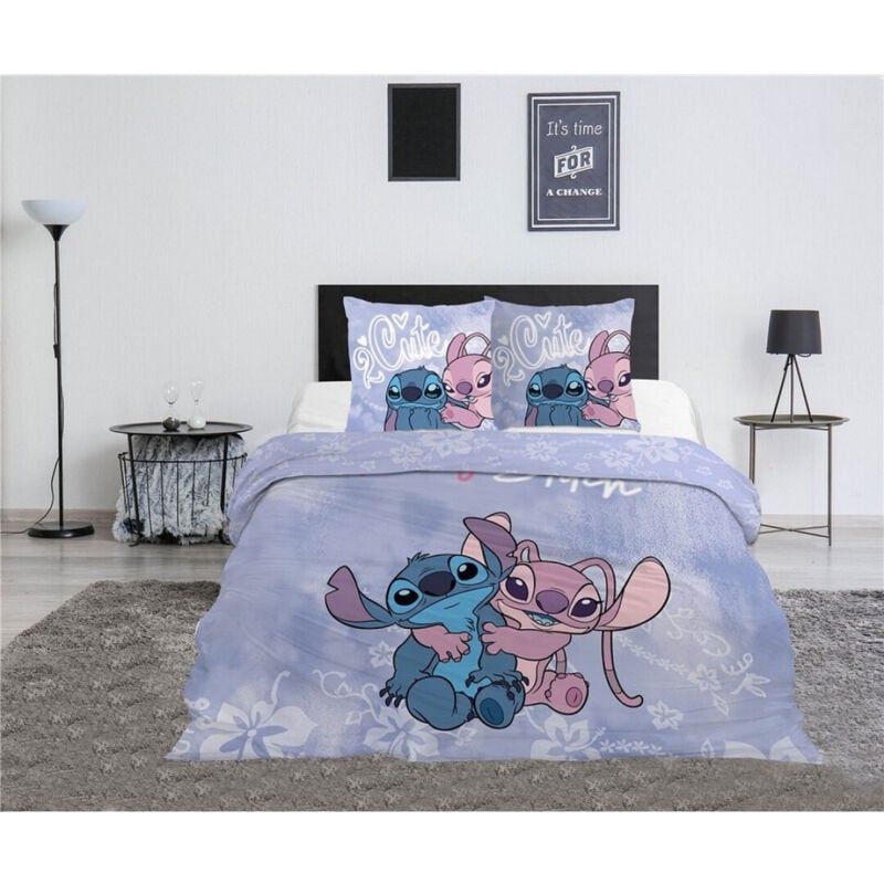 Aymax - Parure de lit 200x200 cm Stitch & Angel (Lilo & Stich)