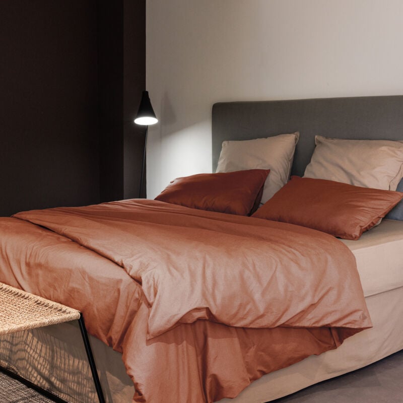 Parure de lit coton lavé collection palace Taie 65x65 cm 200x200 cm