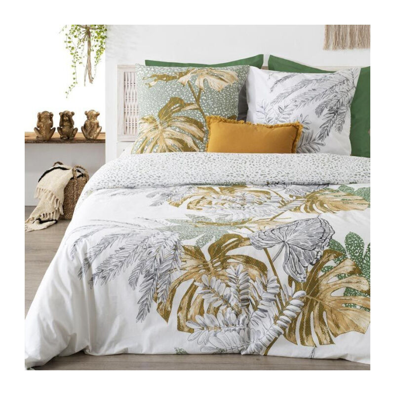Atmosphera - Parure de Lit 3 Pièces 'Monstera' 240x220cm Multicolore