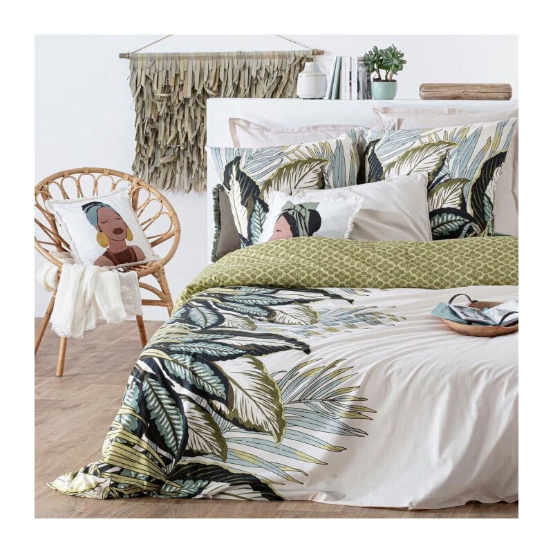 Parure de Lit 3 Pièces 'Oceania' 240x220cm Vert
