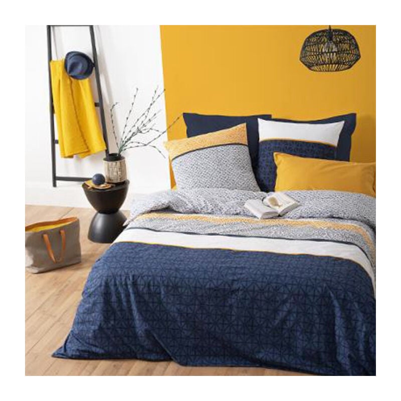 Parure de Lit 3 Pièces 'Scandinave' 260x240cm Bleu