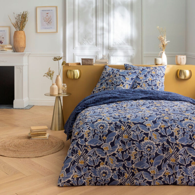 Future Home - Parure de lit 3 pièces Adulte 2 personnes floral charme réversible Set de Housse de couette 240x220cm +2 Taies d'oreiller 63x63 cm avec