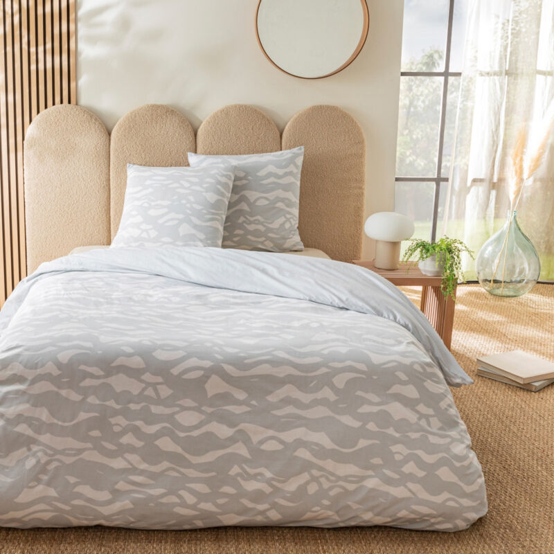 Future Home - Parure de lit 3 pièces Adulte 2 personnes nuage réversible en coton Set de Housse de couette 260x240cm +2 Taies d'oreiller 63x63 cm