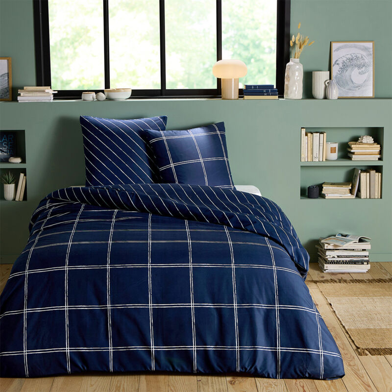 Parure de lit 3 pièces Adulte 2 personnes en microfibre Set de Housse de couette 240x220cm +2 Taies d'oreiller 63x63 cm avec Fermeture Boutons