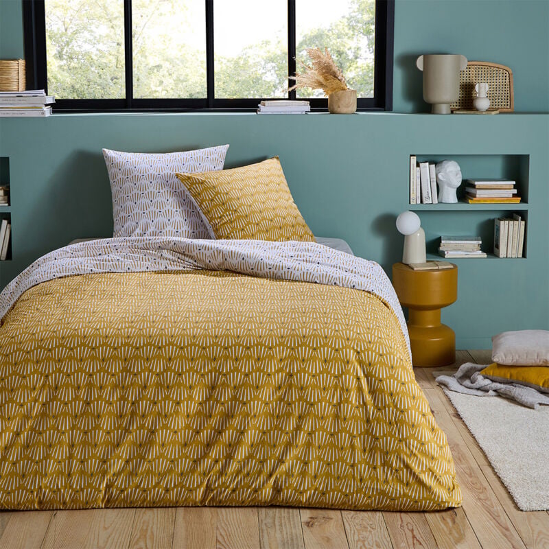 Future Home - Parure de lit 3 pièces Adulte 2 personnes réversible en polycoton Set de Housse de couette 240x220cm +2 Taies d'oreiller 63x63 cm avec