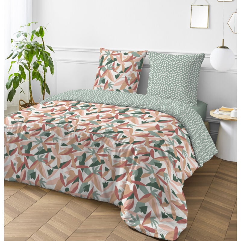 Future Home - Parure de lit 3 pièces Adulte 2 personnes motif abstrait réversible Set de Housse de couette 260x240cm +2 Taies d'oreiller 63x63 cm
