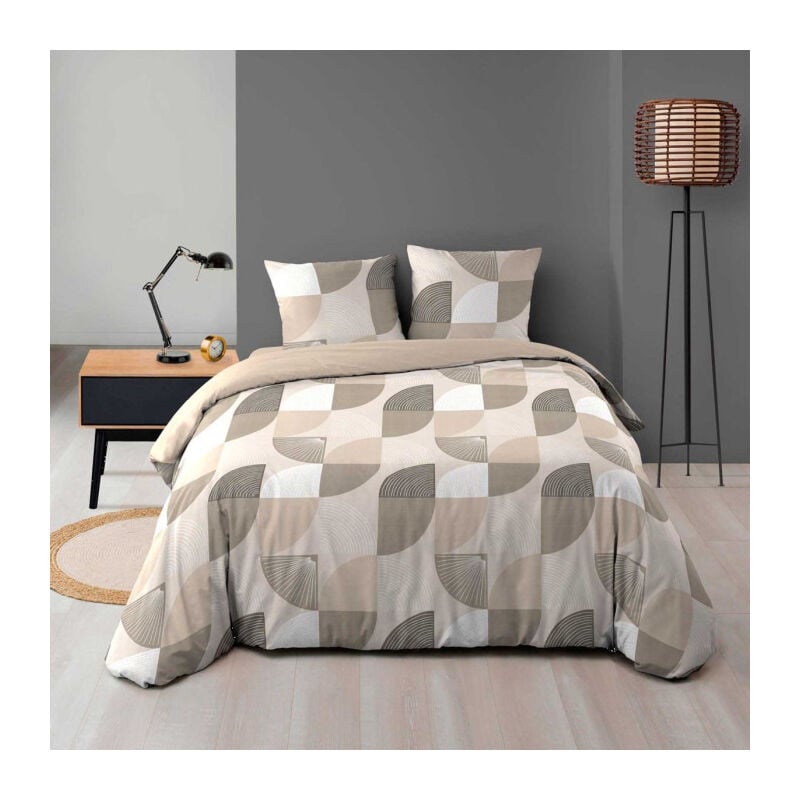 Parure de Lit 3 Pièces 'Ambroise' 240x220cm Beige