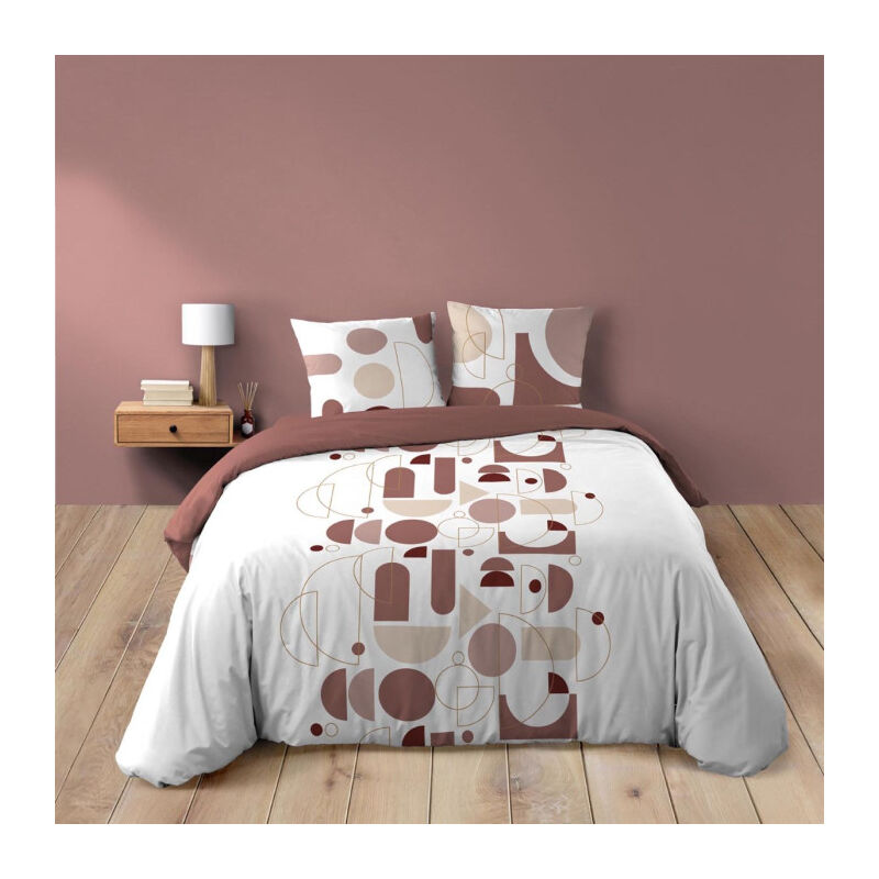 Paris Prix - Parure de Lit 3 Pièces 'Chilipop' 260x240cm Rose