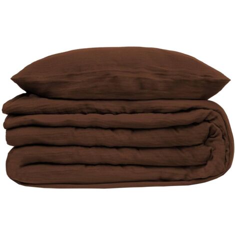 Parure de lit 3 pièces Flora 260x240 Marron Atmosphera