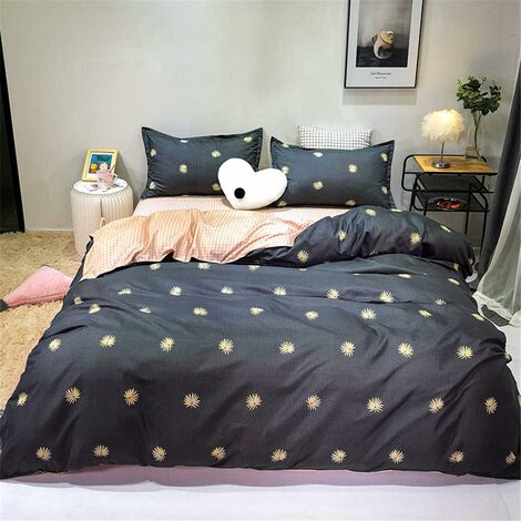 Parure de Lit 3 Pièces Housse de Couette en Microfibre, Moderne Nordique Imprimé Ensemble de Literie Doux Garçon Filles Single Double, avec 2 Taie d&39oreiller (Feuille Palmier,220x240cm)
