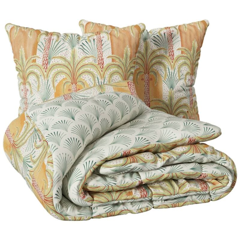 Parure de lit 3 pièces Janice percale de coton 240x220cm Atmosphera créateur d'intérieur