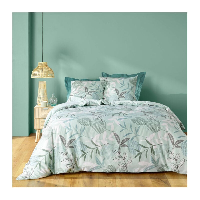 Paris Prix - Parure de Lit 3 Pièces 'Kimberly' 240x220cm Sauge