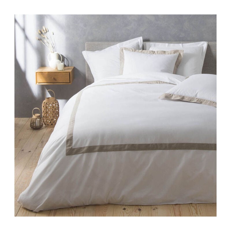 Paris Prix - Parure de Lit 3 Pièces 'Lauraline' 240x220cm Blanc