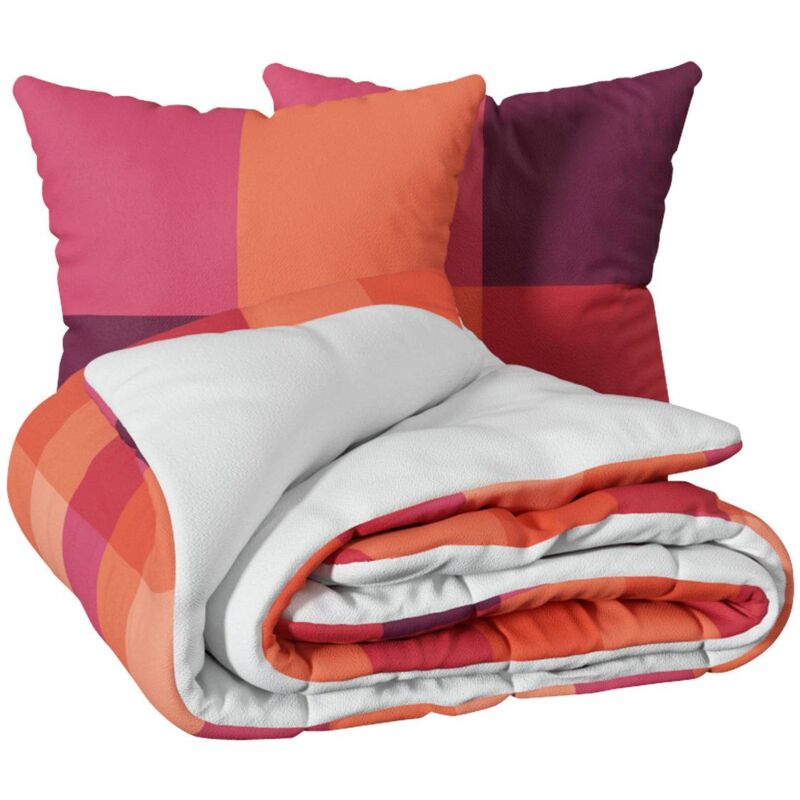 Parure de lit 3 pièces Yucatan coton orange 240x220cm Atmosphera créateur d'intérieur