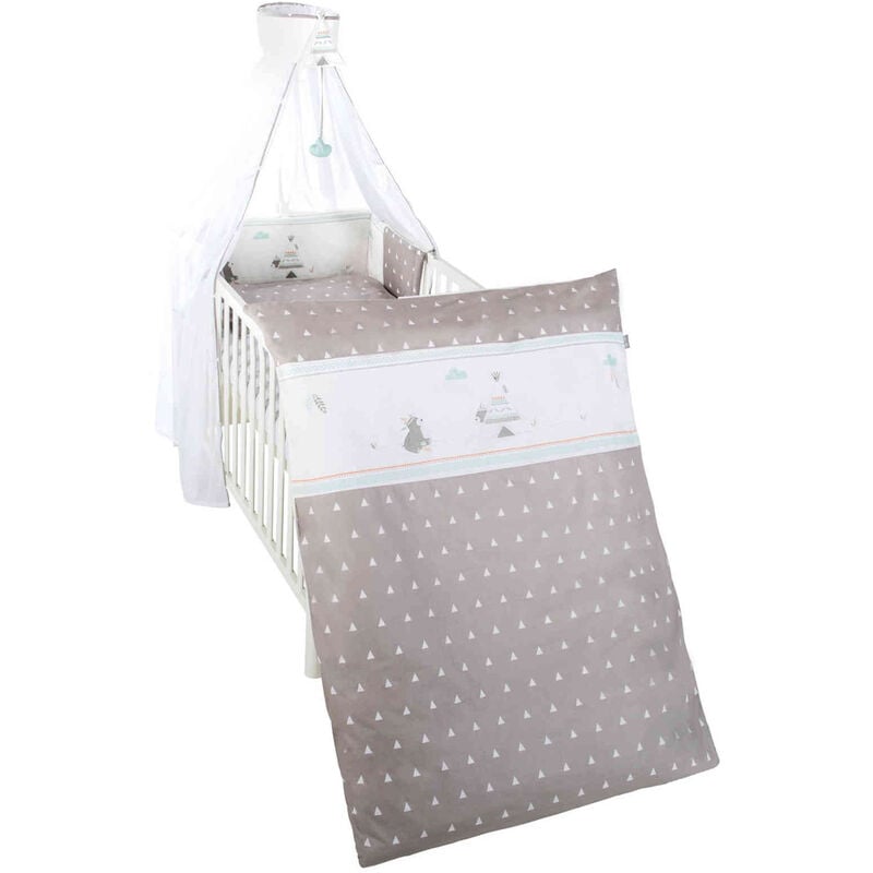 Parure de lit bébé, ciel de lit et tour de lit Indian Bear