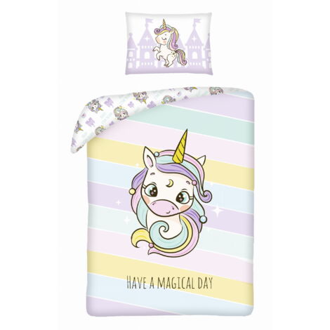 Parure de lit bébé 100x135 Licorne Licorne COTON