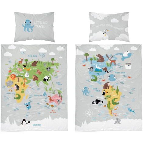 Parure de lit bébé Safari World 90x120 COTON