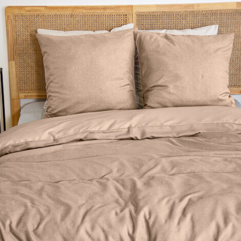 Parure de lit bi-matière microfibre SENSATION FLANELLE 240x220 cm