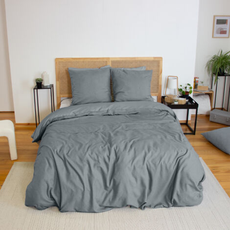 Parure de lit bi-matière microfibre SENSATION FLANELLE 260x240 cm