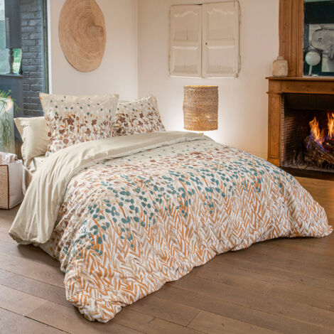 Parure de lit coton EVASION Taie 65x65 cm 200x200 cm