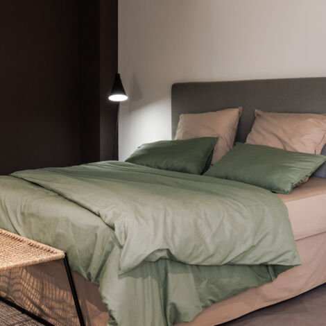 Parure de lit coton lavé PALACE Taie 50x70 cm 240x220 cm