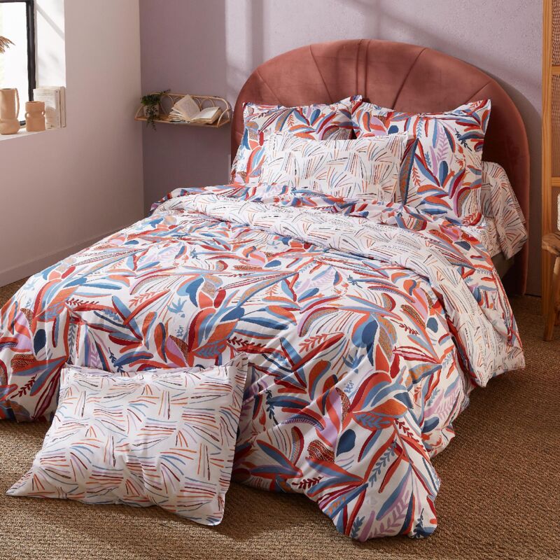 Linnea - Parure de lit coton perroquet Taie 50x70 cm 140x200 cm