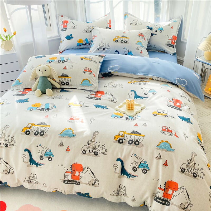 Csparkv - Parure de lit Cotton Linge de lit pour bébé (Housse de Couette 120x150cm) (Dinosaure)