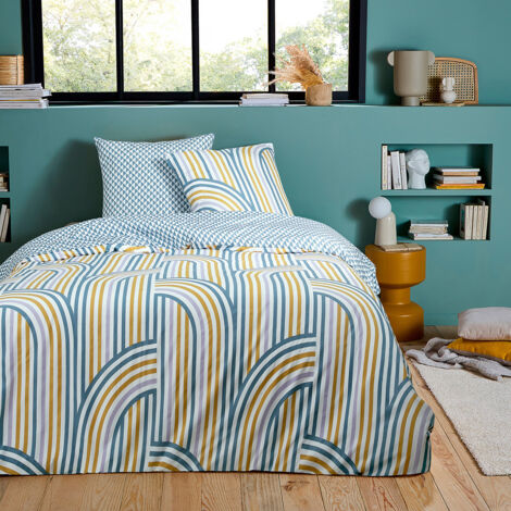 Parure de lit double arche en microfibre lavée 260x240cm