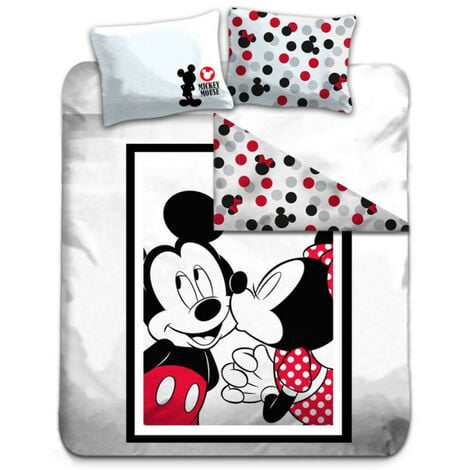 Parure de lit réversible Disney Minnie - Ballon Love - 140 cm x 200 cm