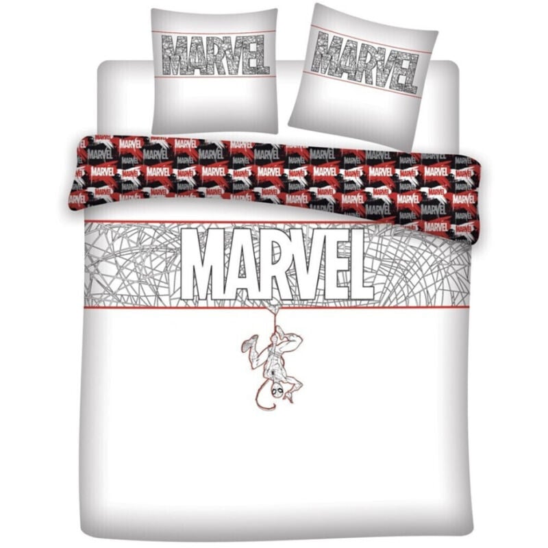 Aymax - Parure de lit double réversible Marvel Spiderman - 220 cm x 240 cm
