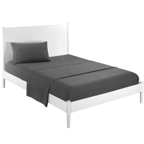 Parure de lit douce, couvre-lit, poche profonde, gris foncé, taille double, 3 pièces