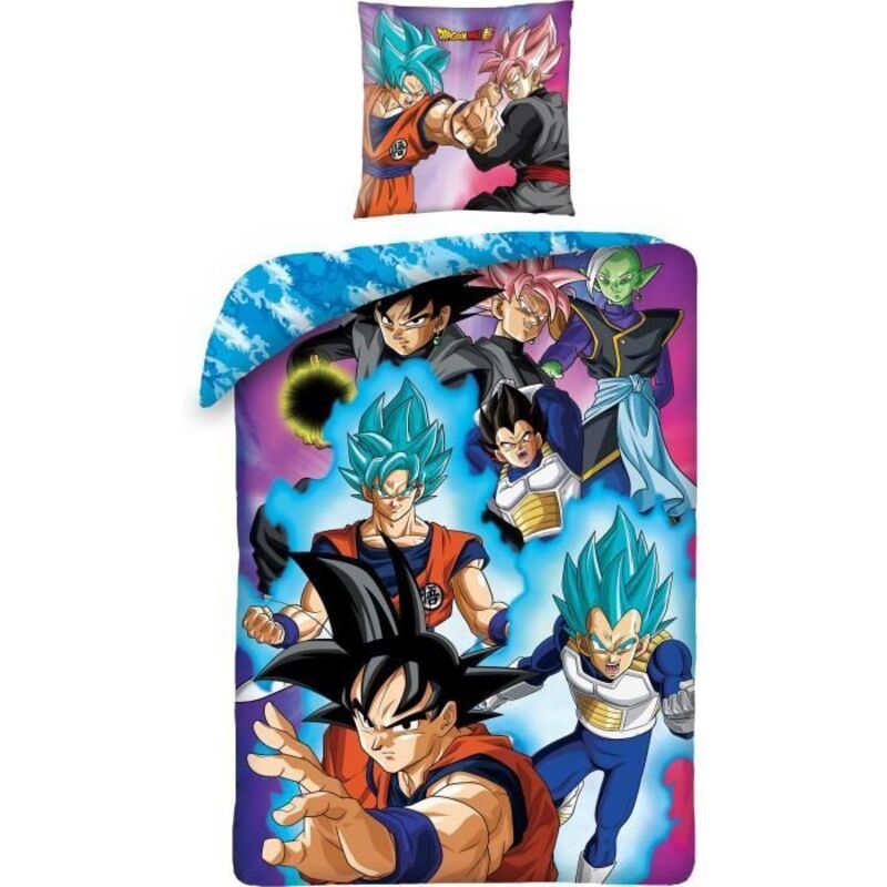 Parure de lit Dragon Ball Z Son Goku vs Goku Rosé microfibre 140 x 200 cm (2 pièces)