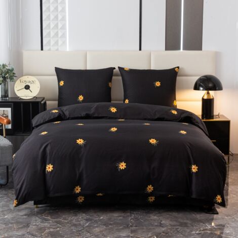 Parure de lit en coton 140x200 fleurs