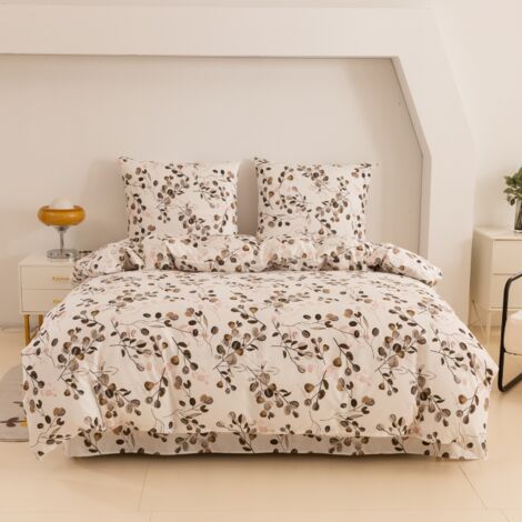 Parure de lit en coton 140x200 fleurs