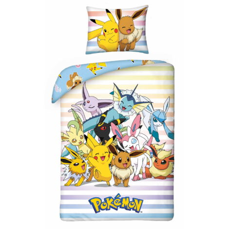 Parure de lit en coton 140x200 Pokémon Original Pikachu