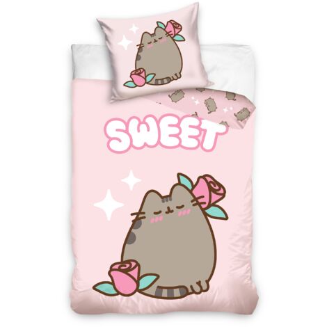 Parure de lit en coton 140x200 Pusheen So Sweet Rose