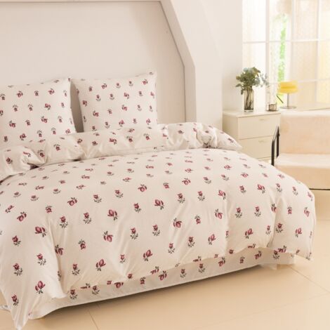 Parure de lit en coton 140x200 roses