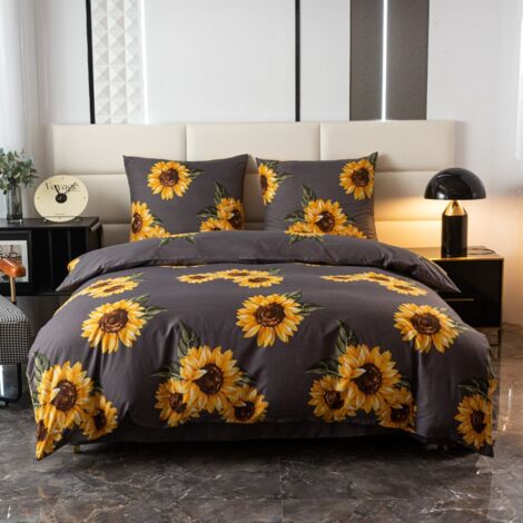Parure de lit en coton 140x200 tournesols