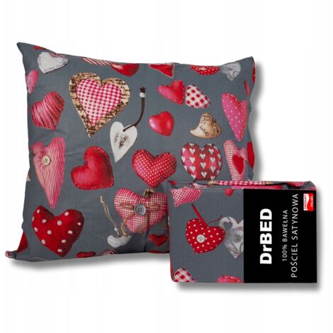 Parure de lit en coton 160x200 SAINT-VALENTIN, 2 taies d'oreiller 70x80