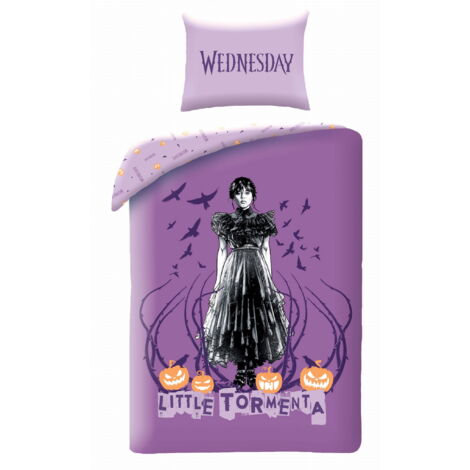 Parure de lit en coton 160x200 Wednesday Addams HIT La Famille Addams