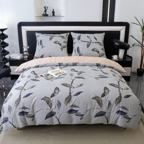Parure de lit en coton premium 160x200 feuilles