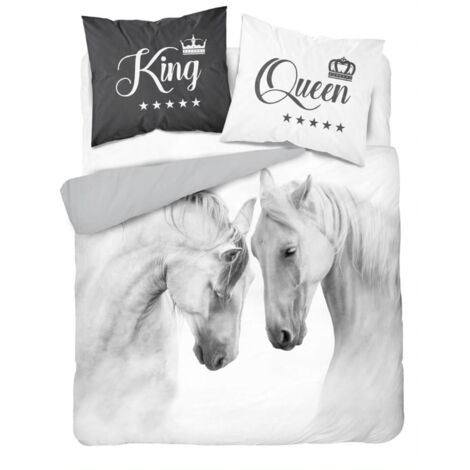 Parure de lit en coton Royal Horses 160x200 Holland Natura