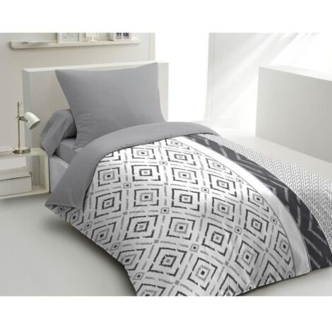 Parure de lit en microfibre ETHNO - 1 housse de couette 140 x 200 cm + 1 taie d'oreiller 63 x 63 cm -