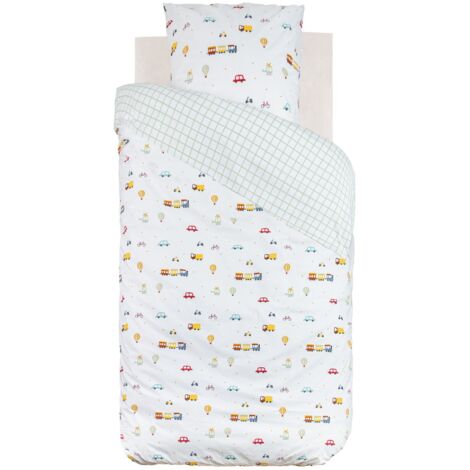 Parure de lit enfant 100% coton réversible VOITURES