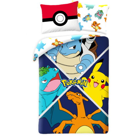 Parure de lit enfant 140 x 200 Pokémon Pikachu en microfibre