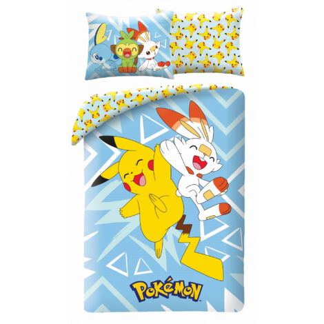 Parure de lit enfant 140 x 200 Pokémon Pikachu en microfibre
